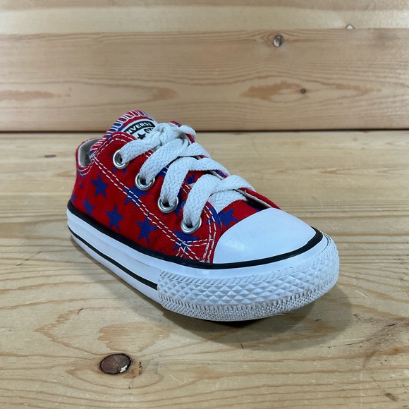 Converse Other - Converse All Star Chuck Taylor Low Sneakers
Toddler/Baby 5 
Red Blue STARS White